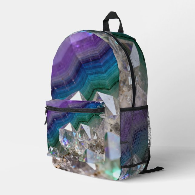 Mochila Impresa Prismatic Quartz Fusion Vibrant Crystal Design (Esquina derecha trasera )