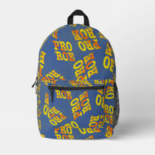 Mochila Impresa Pro Roe Retro Naranja y Amarillo en Azul