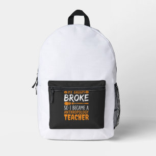 Mochila Impresa Profesor de Antropología Escoba Rota Diseño de Hal