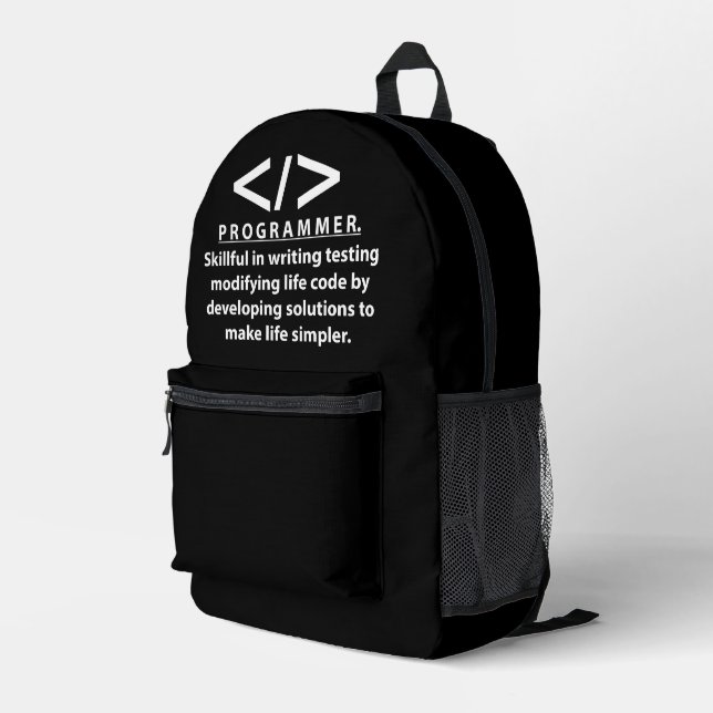 Mochila Impresa Programador Desarrollador de Código Programador (Esquina derecha trasera )