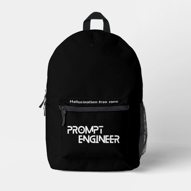 Mochila Impresa Prompt engineer minimalist quote (Anverso)