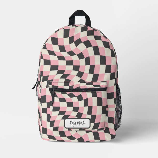Mochila Impresa Psicodelic Groovy Checkerboard, años 90 (Anverso)