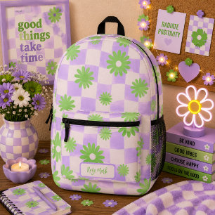 Mochila Impresa Psicodélico Groovy Daisy Floral Cuadro