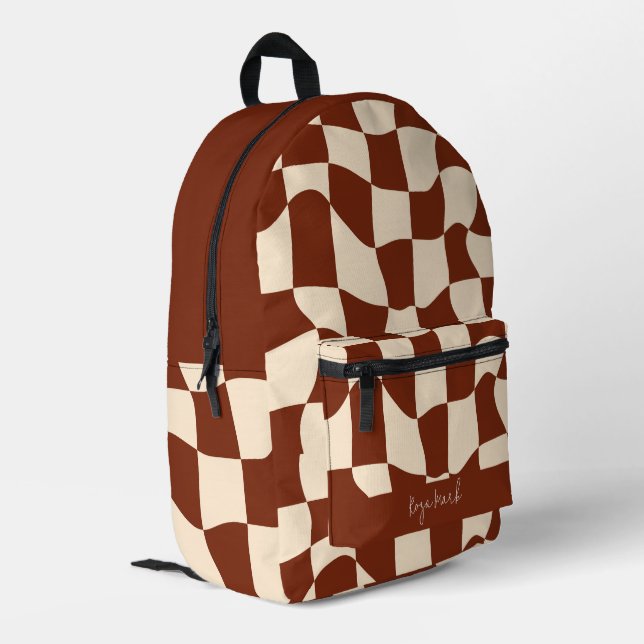 Mochila Impresa Psychedelic Groovy Checkerboard (Esquina izquierda trasera)