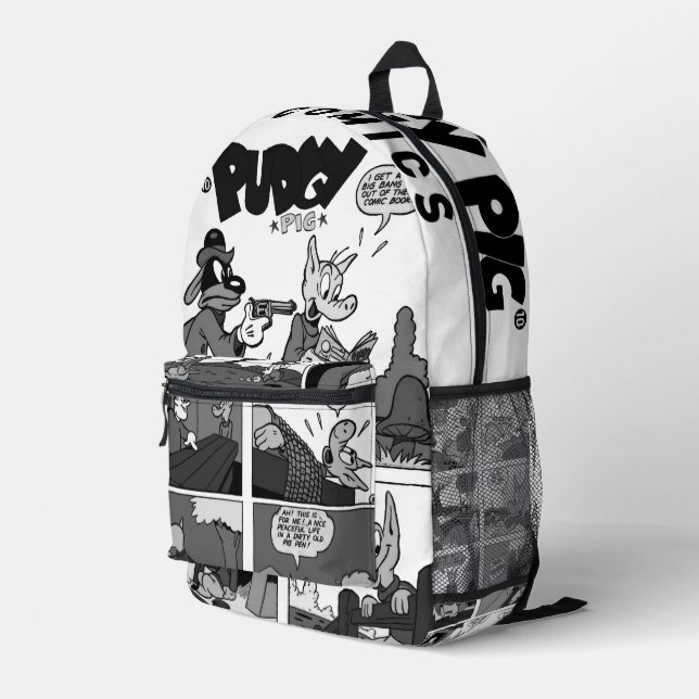 Mochila Impresa PUDGY Pig Comics Backpack  (Esquina derecha trasera )