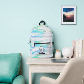 Mochila Impresa Puente arcoiris Westie KiniArt