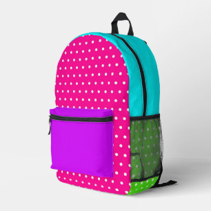 Mochila Impresa Punto de polka pop arcoiris - brillante, audaz y l