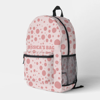 Mochila Impresa Punto de Polka Rosa Bubblegum