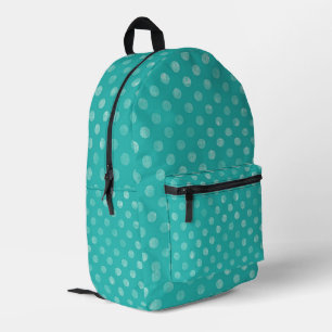 Mochila Impresa Punto de Polka verde azulado