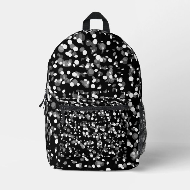 MOCHILA IMPRESA PUNTO NEGRO Y BLANCO (Anverso)