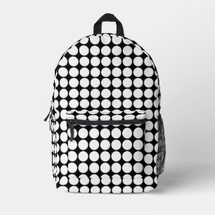 Mochila Impresa Puntos blancos mínimos en fondo negro sólido