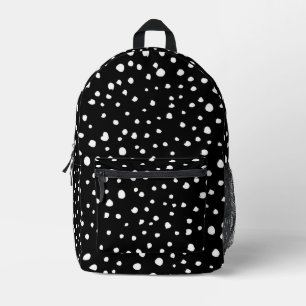 Mochila Impresa Puntos dálmatas, puntos dálmatas, blanco y negro