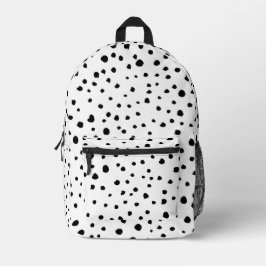 Mochila Impresa Puntos dálmatas, puntos dálmatas, blanco y negro