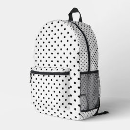 Mochila Impresa Puntos de polka negros y blancos