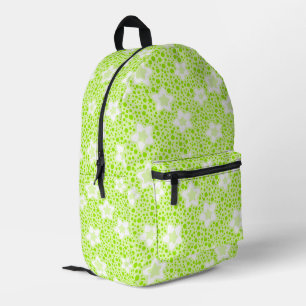 Mochila Impresa Puntos de polka retro verde brillante con patrón f