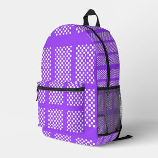 Mochila Impresa Purple and White Checkered Backpack