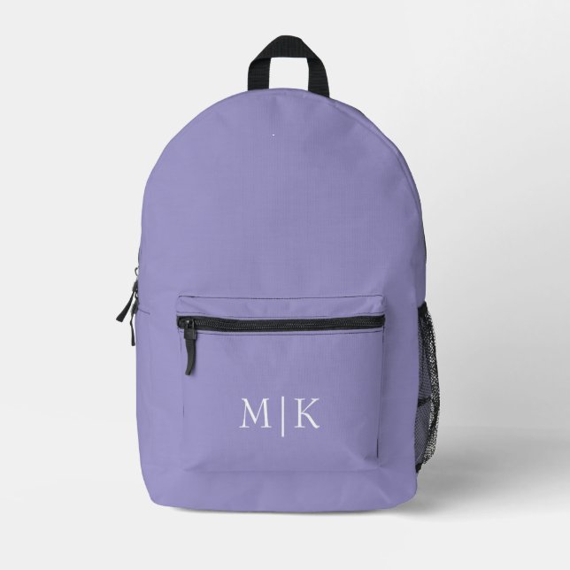 Mochila Impresa Purple and White | Modern Monogram (Anverso)