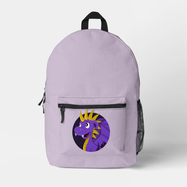 Mochila Impresa Purple dragon cartoon  (Anverso)
