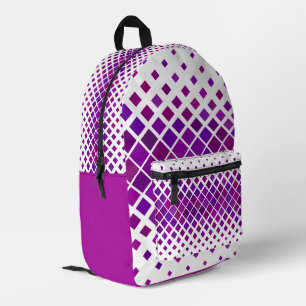 Mochila Impresa Purple Magenta Diamantes Design Back Pack