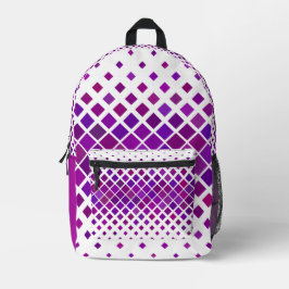 Mochila Impresa Purple Magenta Diamantes Design Back Pack