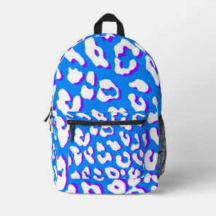 Mochila Impresa Púrpura azul de impresión Leopardo blanco