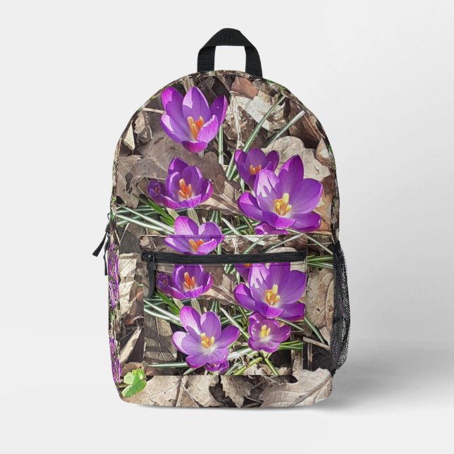 Mochila Impresa Púrpura Crocus (Anverso)