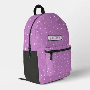 Mochila Impresa Púrpura de puntos y rayas