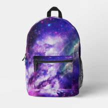 Mochila Impresa Púrpura Galaxy brillante