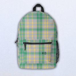 Mochila Impresa Púrpura Placa Verde Tartán Comprobar Iniciativas M