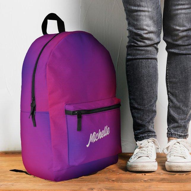 Mochila Impresa Púrpura Púrpura Moderno De Vuelta A La Escuela (Trendy Stylish Purple Pink Back To School Printed Backpack
)