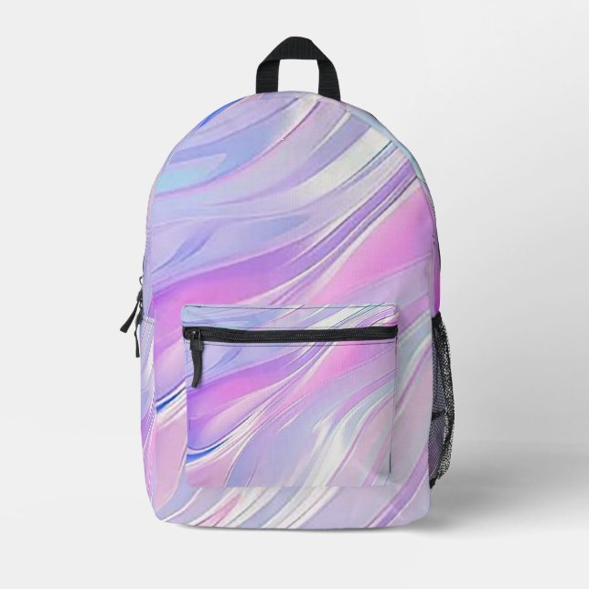 Mochila Impresa Púrpura Swirls (Anverso)