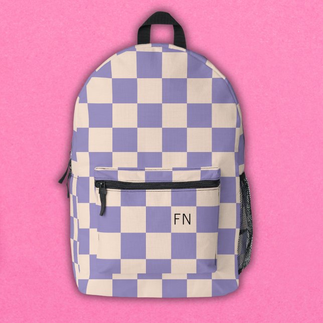 Mochila Impresa Púrpura y Peach Monograma Iniciales Tablero de che (Subido por el creador)
