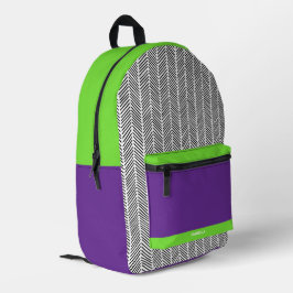 Mochila Impresa Púrpura y verde personalizados