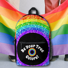 Mochila Impresa Purpurina arcoiris Orgullo LGBT ser tus verdaderos