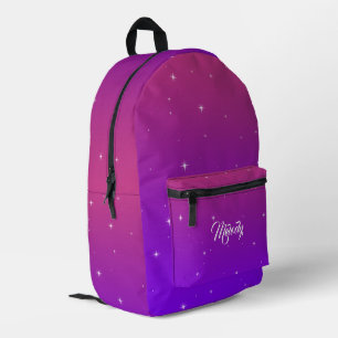 Mochila Impresa purpurina azul rosa Ombre Gradiente Sparkle