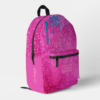 Mochila Impresa Purpurina Brillo Rosa Brillantes