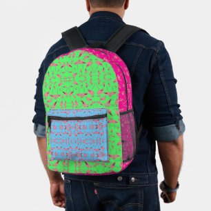 Mochila Impresa Purpurina flamingo rosa brillante