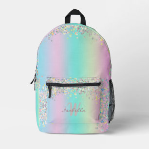 Mochila Impresa Purpurina Holográfico de Unicorn