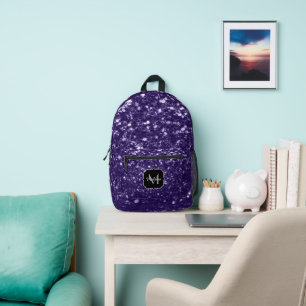 Mochila Impresa Purpurina morado ultravioleta oscuro brillante Mon