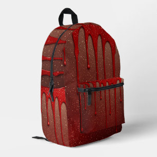 Mochila Impresa Purpurina Roja Goteando