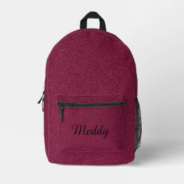Mochila Impresa purpurina rosa rojo monogramado moderno sólido
