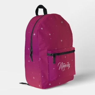 Mochila Impresa Purpurina rosado Starry Night Trendy teen