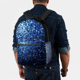 Mochila Impresa Purpurinas de imitación azul oscuro brillan y negr