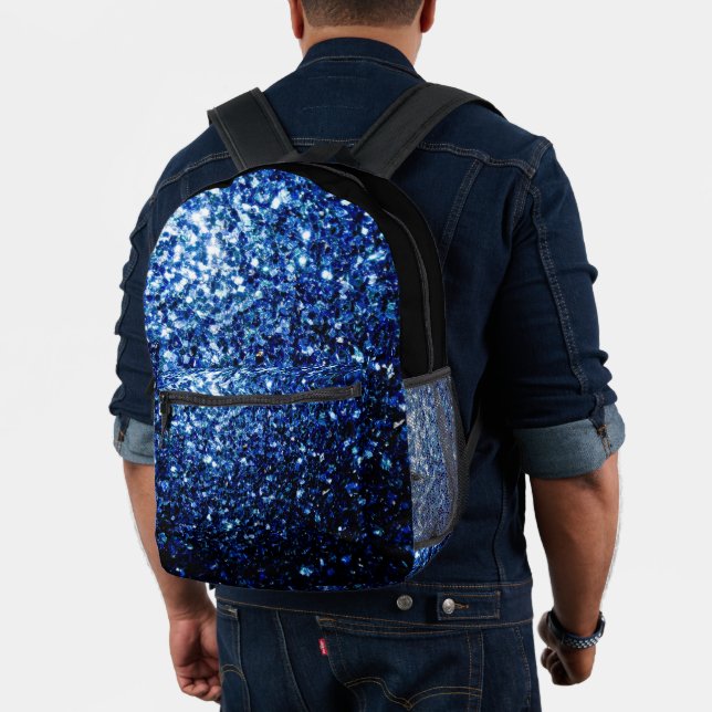 Mochila Impresa Purpurinas de imitación azul oscuro brillan y negr (Insitu (Modelo))
