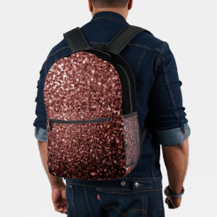 Mochila Impresa Purpurinas de imitación rojo pardo brillan y negro