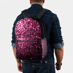 Mochila Impresa Purpurinas falsos de color rosa oscuro destellos y
