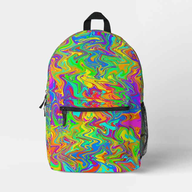 Mochila Impresa Rainbow Static (Anverso)