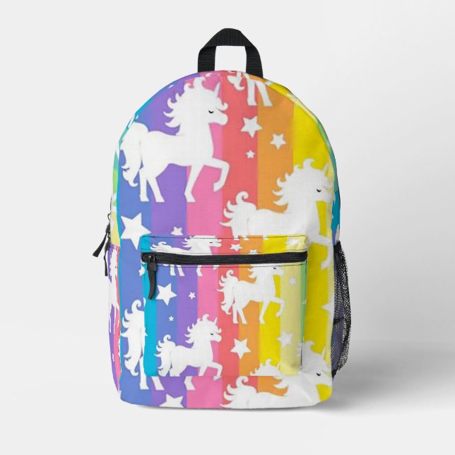 Mochila Impresa Rainbow Unicorns (Anverso)