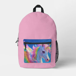 Mochila Impresa Rainbow Winged Prancing Unicorn 
