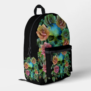 Mochila Impresa Ramo De Flores De Halloween Calavera
